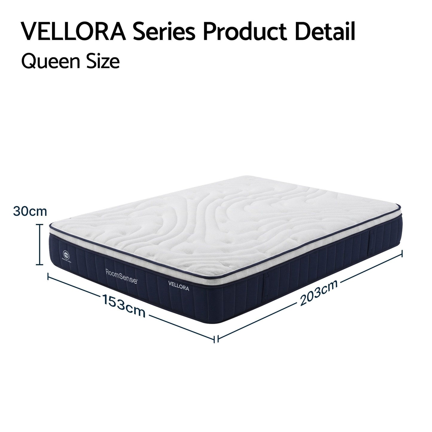 RoomSense 30cm Medium Firm Pocket Spring Mattress | Queen
