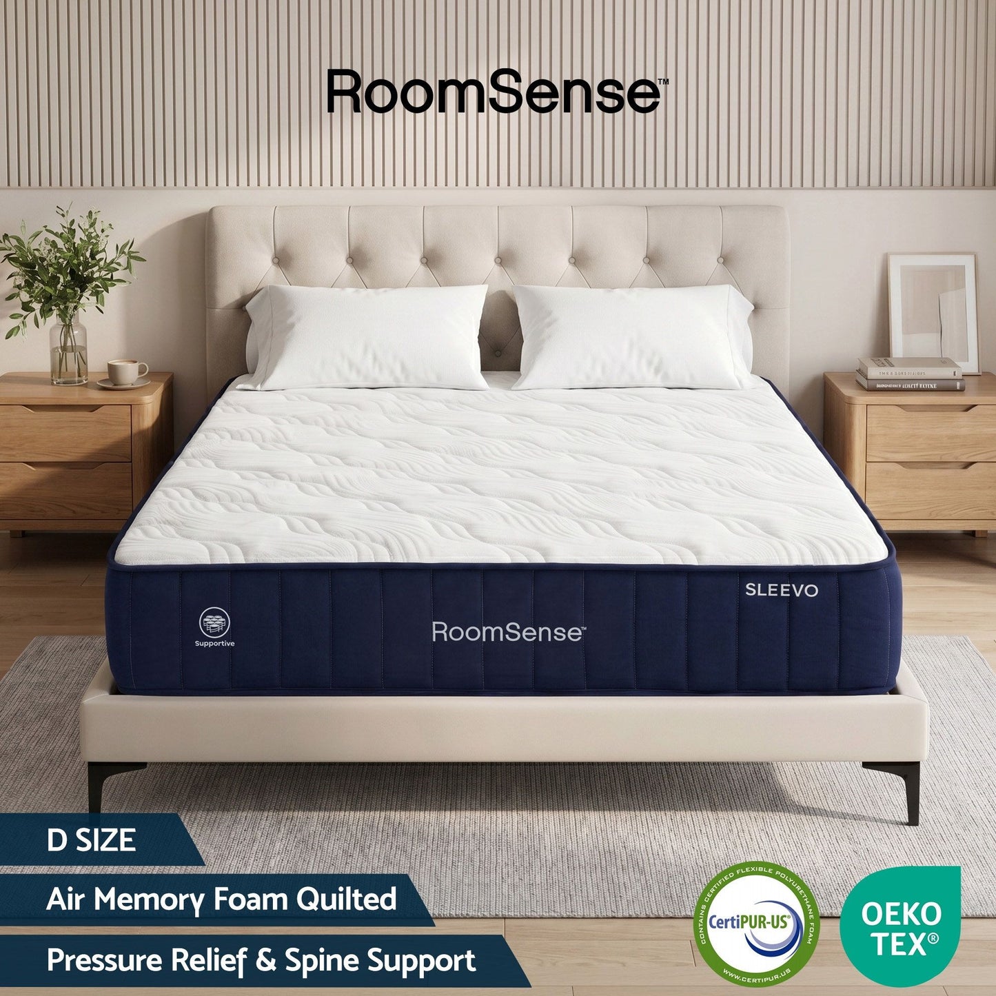 RoomSense 26cm Firm Pocket Spring Mattress | Double
