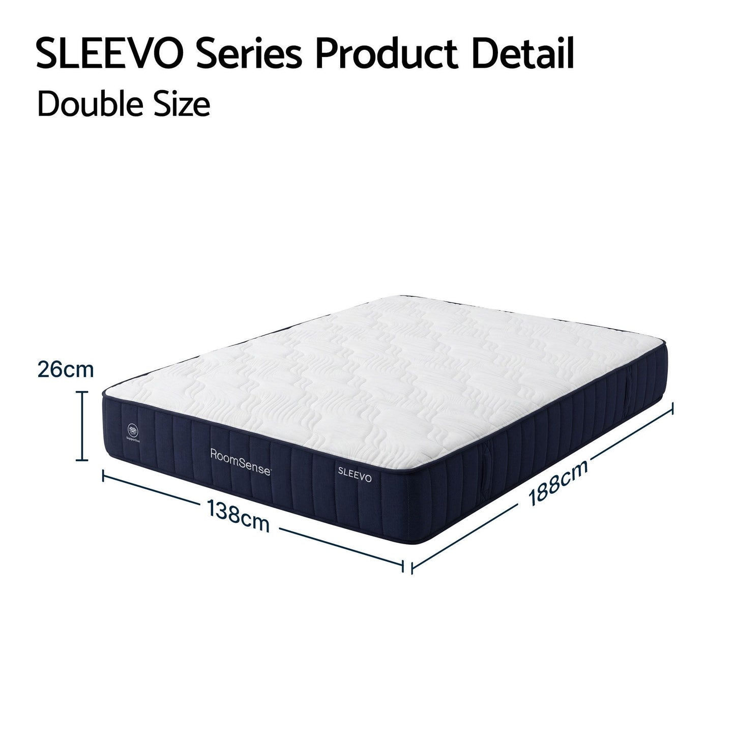 RoomSense 26cm Firm Pocket Spring Mattress | Double
