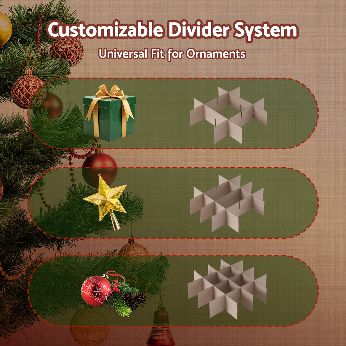 Jingle Jollys Bauble Storage Bag 128 Slots - Green - view 7