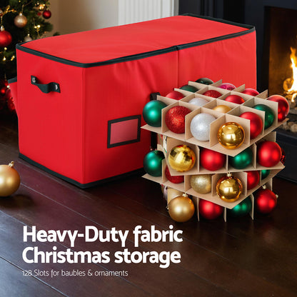 Jingle Jollys Bauble Storage Bag 128 Slots - Red - view 4