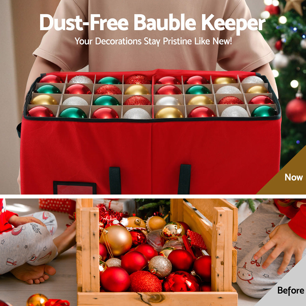 Jingle Jollys Bauble Storage Bag 128 Slots - Red - view 5