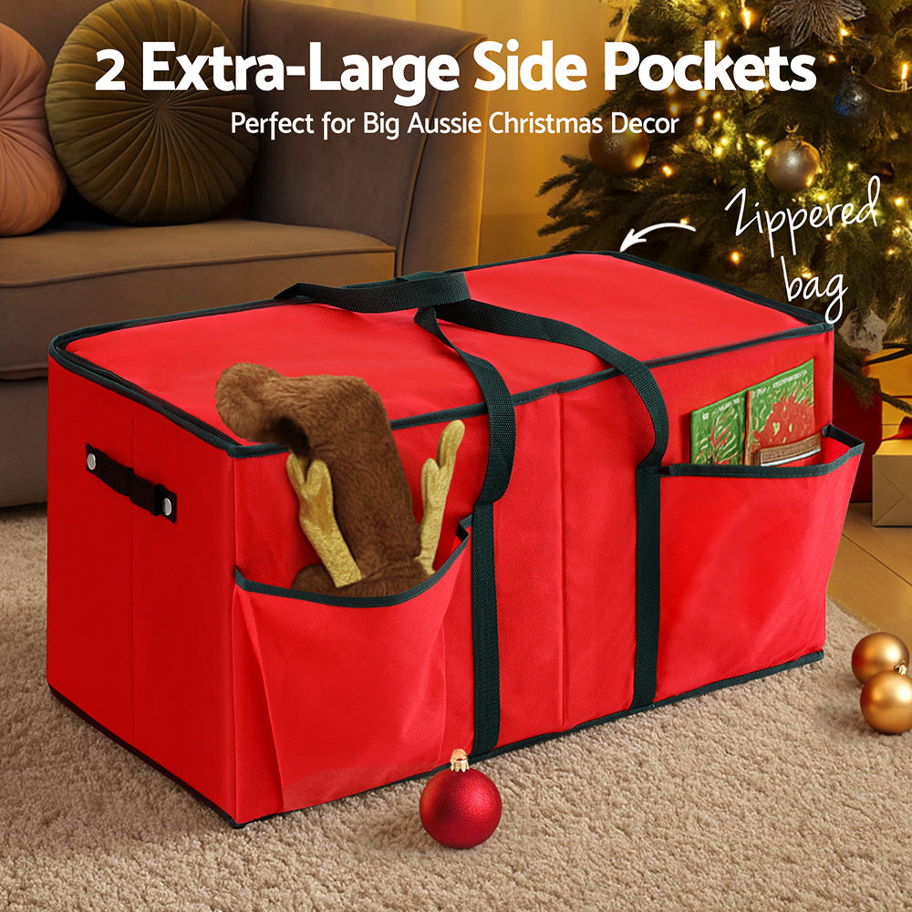 Jingle Jollys Bauble Storage Bag 128 Slots - Red - view 6