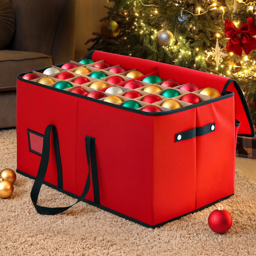 Jingle Jollys Bauble Storage Bag 128 Slots - Red - view 7