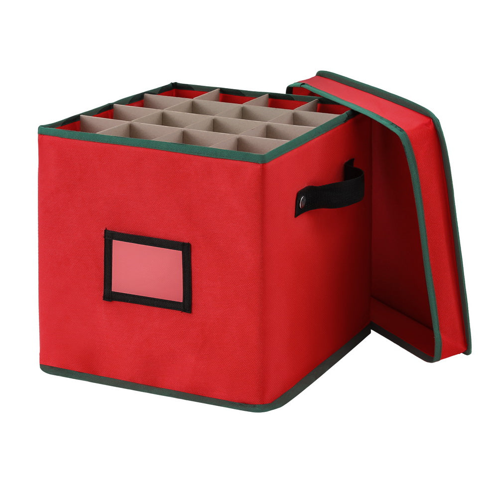 Jingle Jollys Bauble Storage Box 64 Dividers - Red