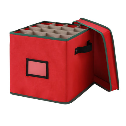 Jingle Jollys Bauble Storage Box 64 Dividers - Red