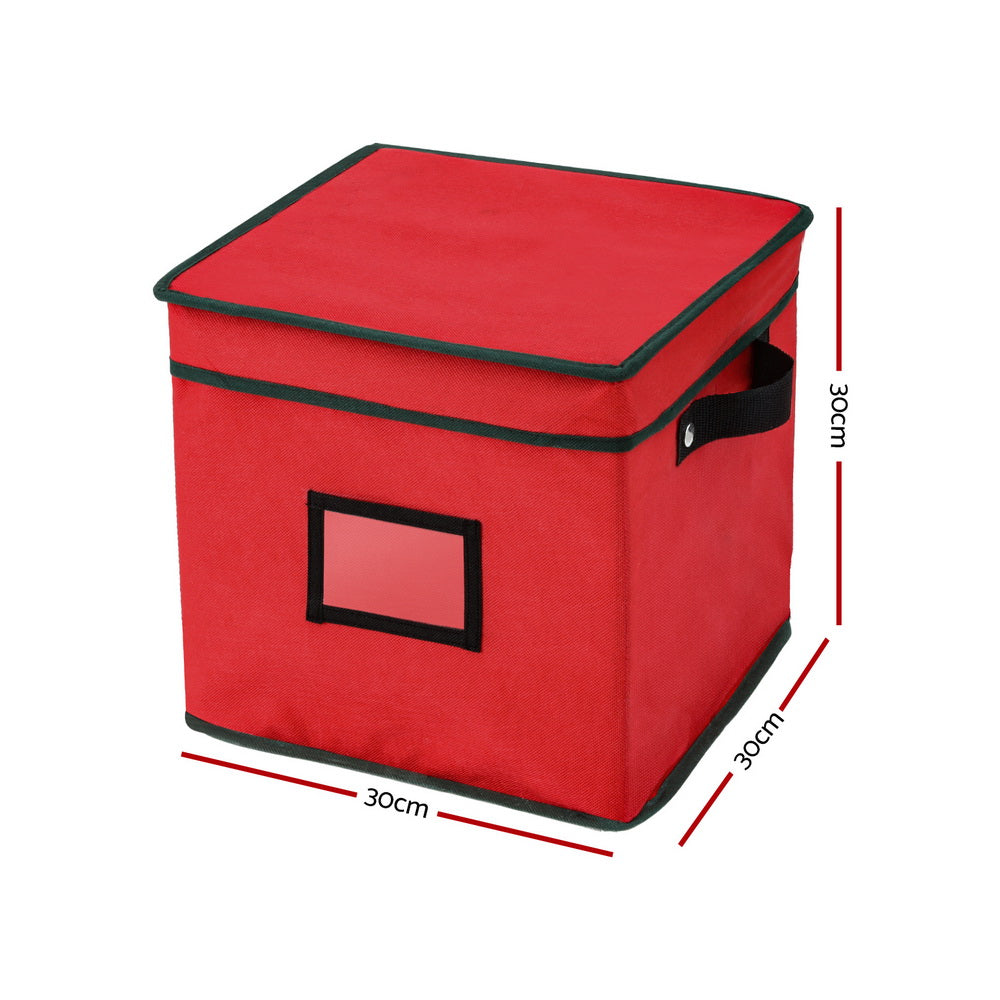 Jingle Jollys Bauble Storage Box 64 Dividers - Red - view 2