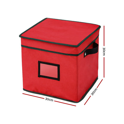Jingle Jollys Bauble Storage Box 64 Dividers - Red - view 2