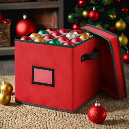 Jingle Jollys Bauble Storage Box 64 Dividers - Red - view 7