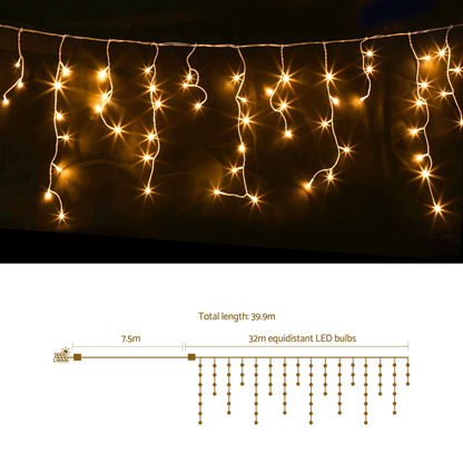 Jingle Jollys 32M Christmas Lights Icicle String Light 960 LED Decor Warm White
