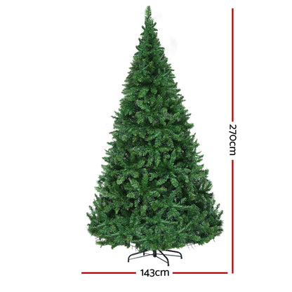 Jingle Jollys Pre Lit Christmas Tree 2.7m 1800 LEDs