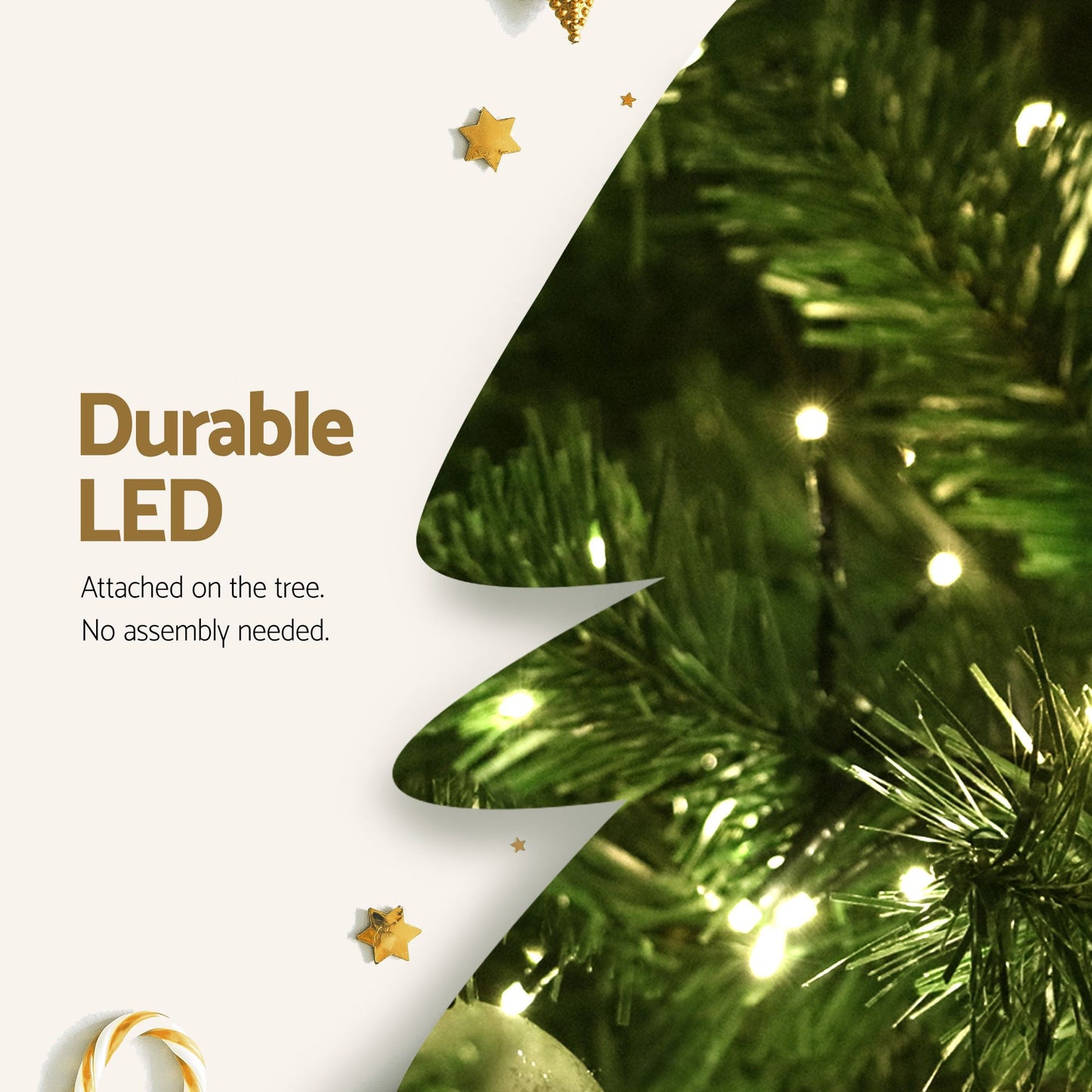 Jingle Jollys Pre Lit Christmas Tree 2.7m 1800 LEDs