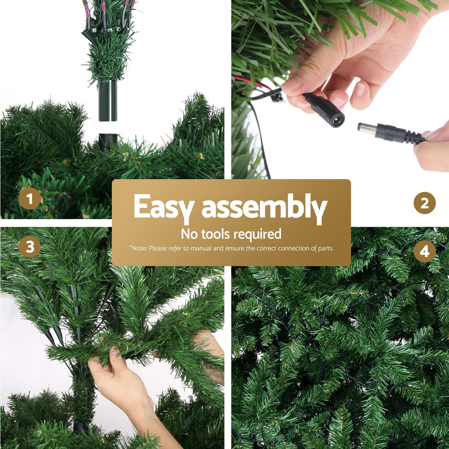 Jingle Jollys Pre Lit Christmas Tree 2.7m 1800 LEDs