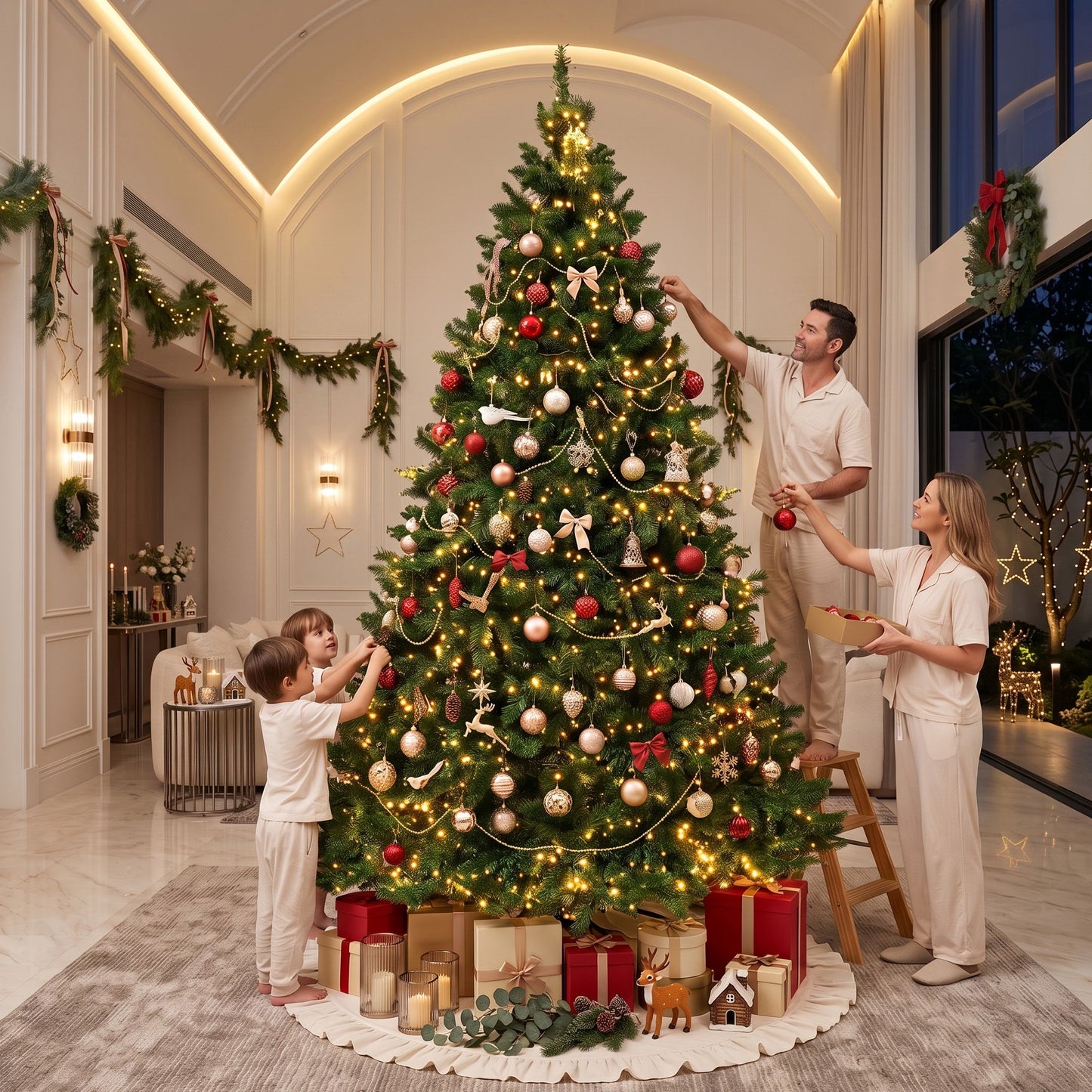 Jingle Jollys Pre Lit Christmas Tree 2.7m 1800 LEDs