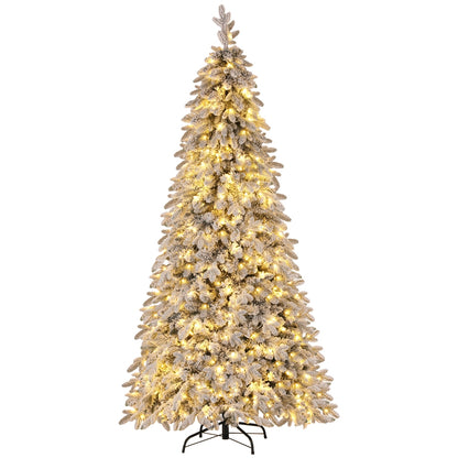 Jingle Jollys 2.1m Snow Flocked Pencil Tree - 350 LED