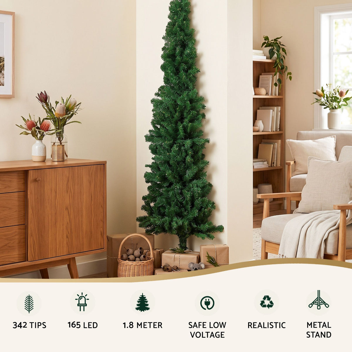 Jingle Jollys 1.8m Pre-Lit Corner Christmas Tree - view 5
