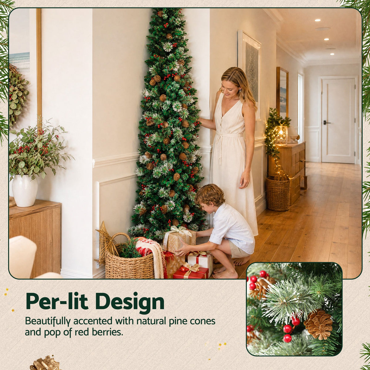 Jingle Jollys 2.1m Corner Christmas Tree - 402 Tips - view 4