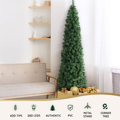 Jingle Jollys 2.1m Pre-Lit Corner Christmas Tree - view 4