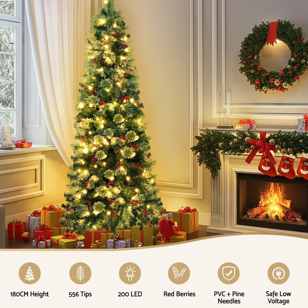 Jingle Jollys 1.8m Pre-Lit Christmas Tree - 200 LED - view 4