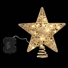 Jingle Jollys 3D Gold Tree Topper Star - 20 Warm LED