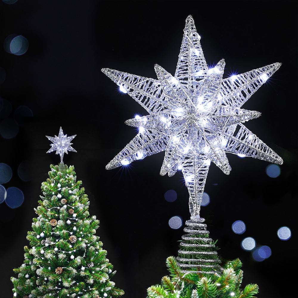 Jingle Jollys 3D LED Tree Topper Star - 60 LED, Timer