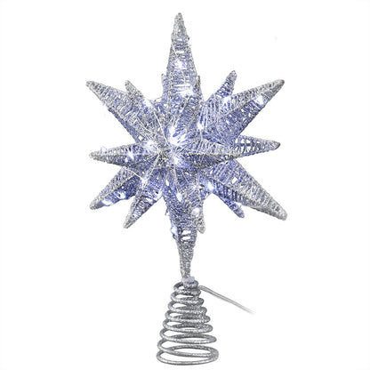 Jingle Jollys 3D LED Tree Topper Star - 60 LED, Timer - view 3