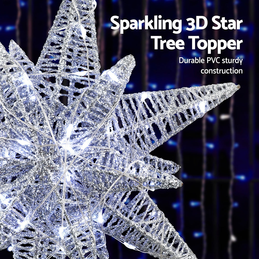 Jingle Jollys 3D LED Tree Topper Star - 60 LED, Timer - view 5