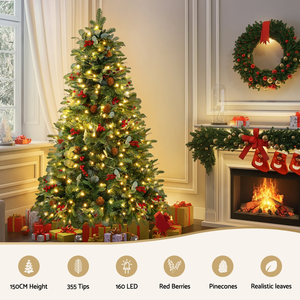 Jingle Jollys 1.5m Pre-Lit Christmas Tree - 160 LED - view 4