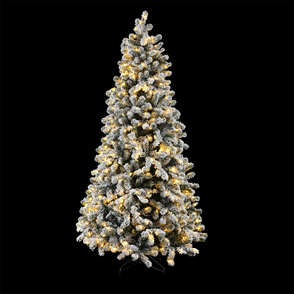 Jingle Jollys 1.8m Snow Flocked Pre-Lit Tree - 350 LED