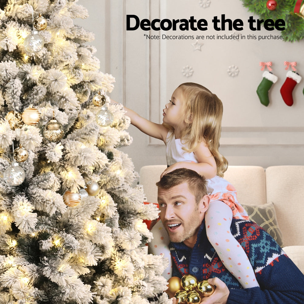Jingle Jollys 1.8m Snow Flocked Pre-Lit Tree - 350 LED - view 4