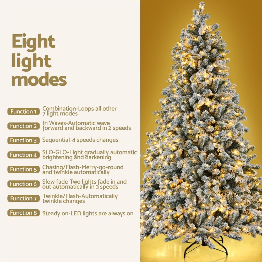Jingle Jollys 1.8m Snow Flocked Pre-Lit Tree - 350 LED - view 5