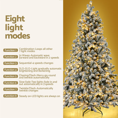 Jingle Jollys 1.8m Snow Flocked Pre-Lit Tree - 350 LED - view 5