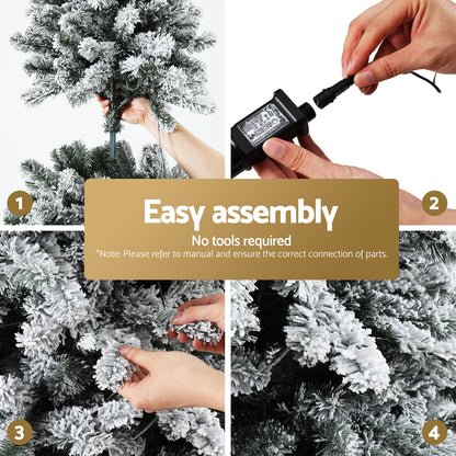 Jingle Jollys 1.8m Snow Flocked Pre-Lit Tree - 350 LED - view 6
