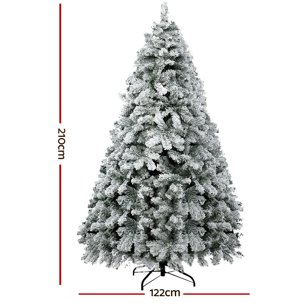 Jingle Jollys 2.1m Christmas Tree 780 Tips - Snow Flocked - view 2