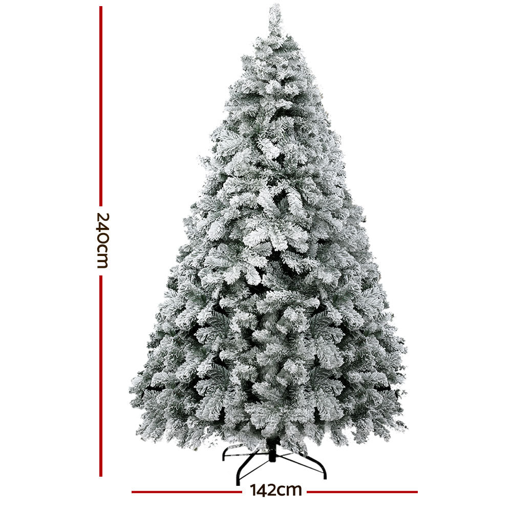 Jingle Jollys 2.4m Christmas Tree 1165 Tips - Snow Flocked - view 2