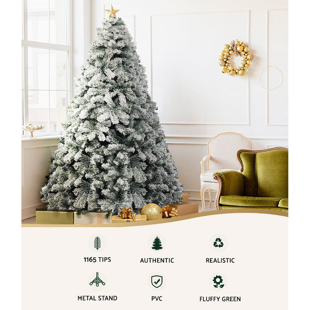 Jingle Jollys 2.4m Christmas Tree 1165 Tips - Snow Flocked - view 4