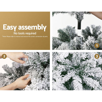 Jingle Jollys 2.4m Christmas Tree 1165 Tips - Snow Flocked - view 5
