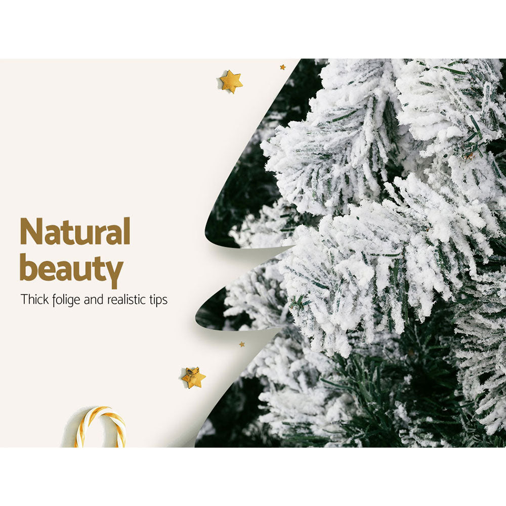 Jingle Jollys 2.4m Christmas Tree 1165 Tips - Snow Flocked - view 6