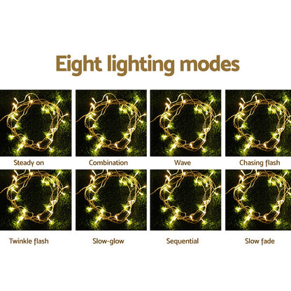 Jingle Jollys Christmas Curtain Lights 600 LED Warm White 6m x 3m 8 Modes