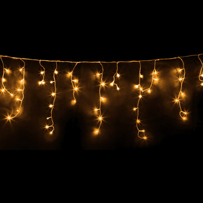 Jingle Jollys Solar Icicle Christmas Lights 500 LED Warm White 12.5m 100 Drops