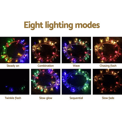 Jingle Jollys Icicle Christmas Lights 800 LED Multicolour 20m 160 Drops 8 Modes