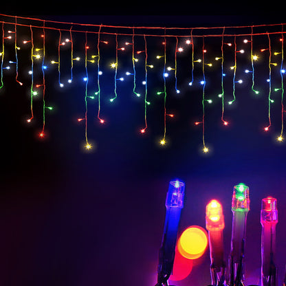 Jingle Jollys Icicle Christmas Lights 800 LED Multicolour 20m 160 Drops 8 Modes