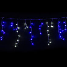 Jingle Jollys blue icicle lights, 160 drops across 20m lighted length