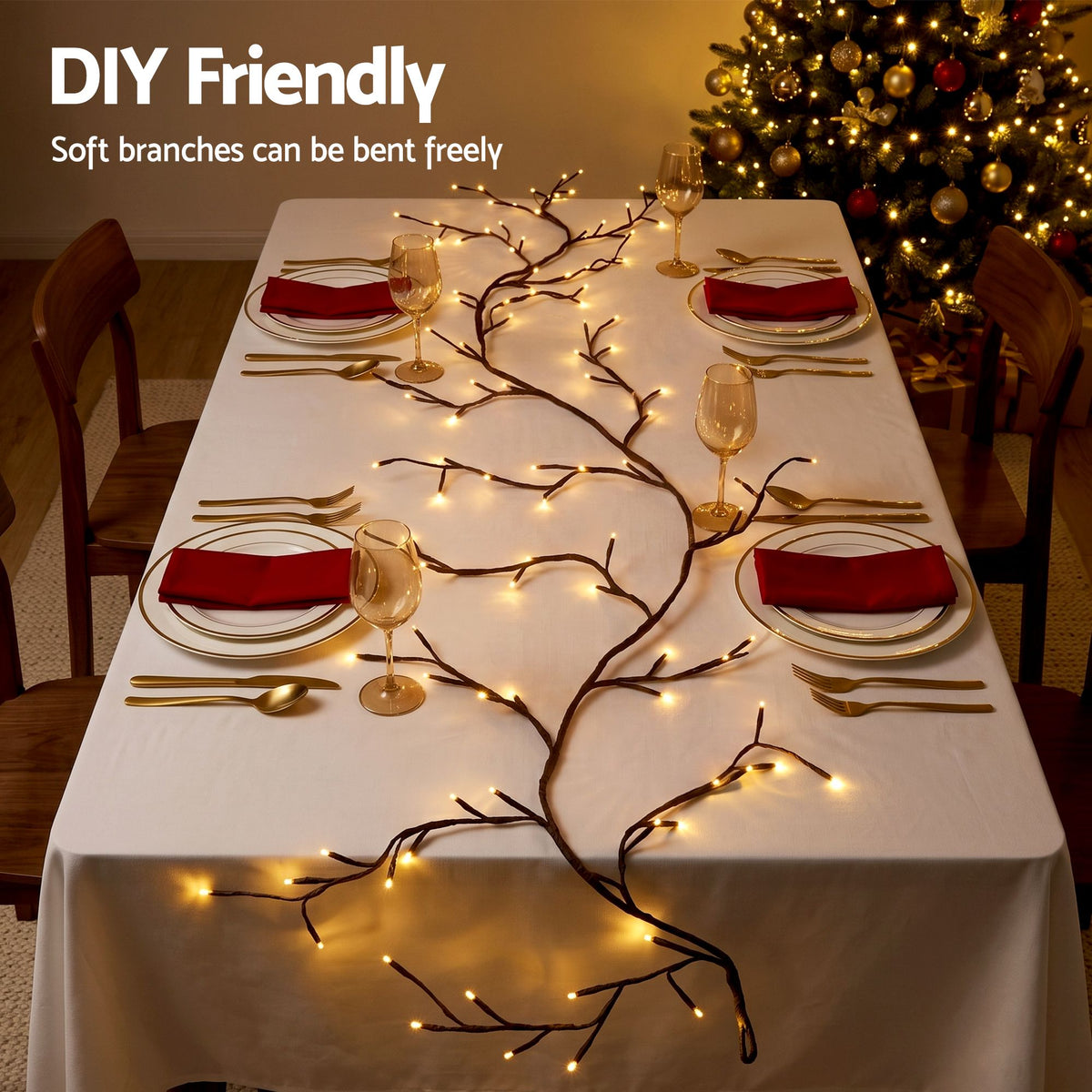 Jingle Jollys Willow Vine LED Branch Lights 1.8m - USB - view 4