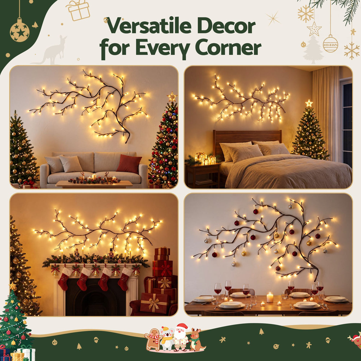 Jingle Jollys Willow Vine LED Branch Lights 1.8m - USB - view 6