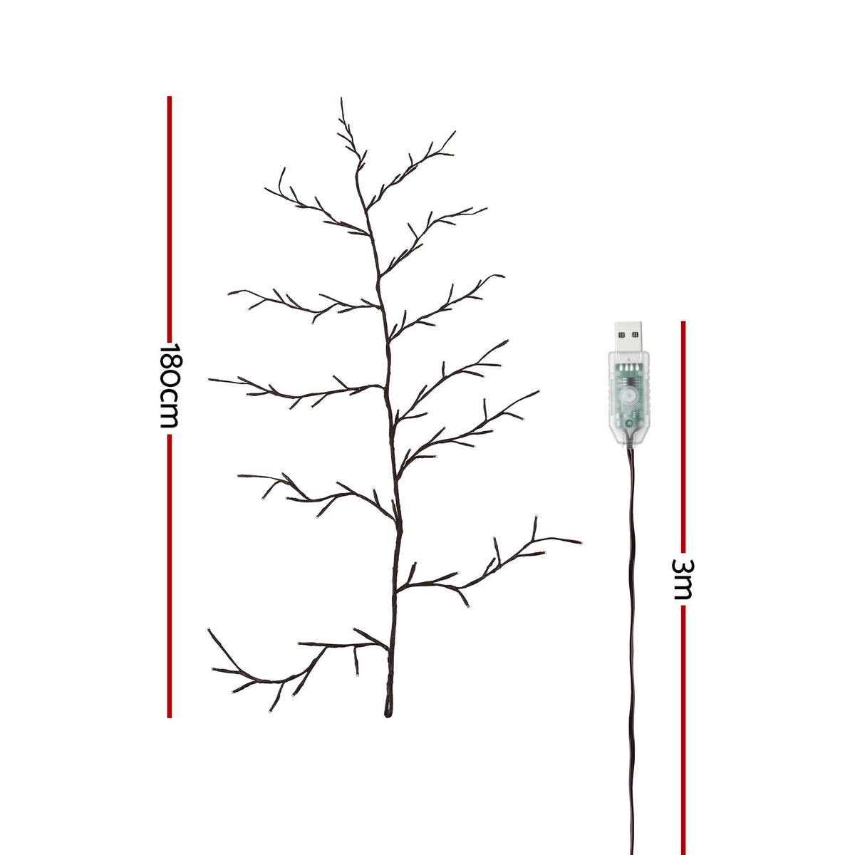 Jingle Jollys Willow Vine LED Branch Lights 1.8m - USB - view 9