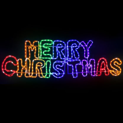 Jingle Jollys Merry Christmas LED Rope Light Motif 360 LED Multicolour 1.6m