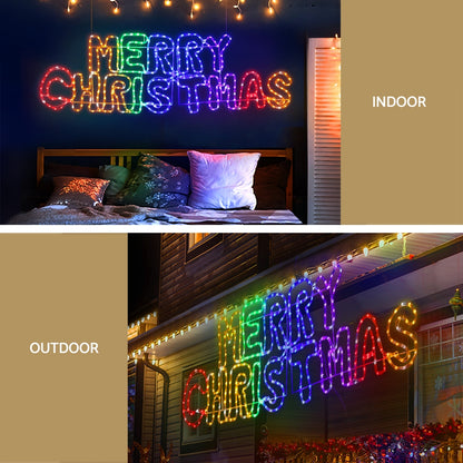 Jingle Jollys Merry Christmas LED Rope Light Motif 360 LED Multicolour 1.6m