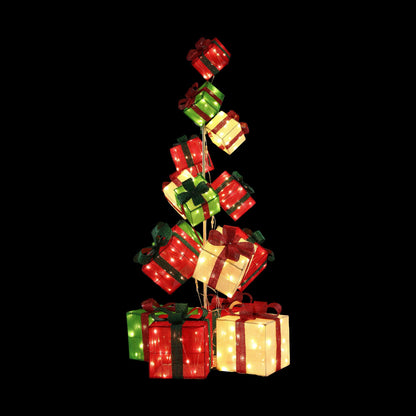 Jingle Jollys Pre-Lit Christmas Gift Box Tower 170cm 15pc 350 LED