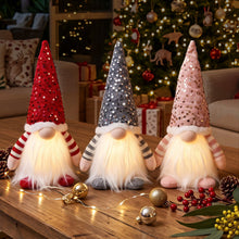 Jingle Jollys Light Up Christmas Gnomes 30cm - Set of 3
